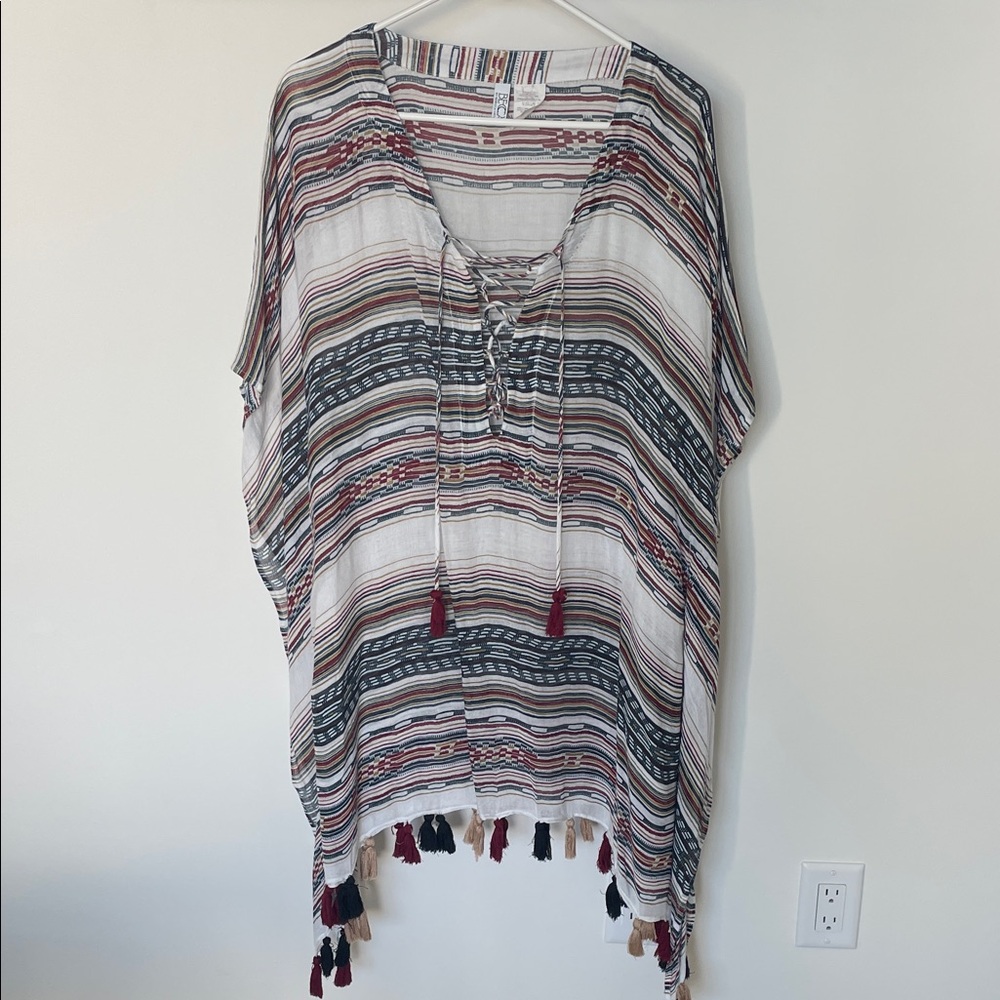 BECCA Multicolor Striped Swim Coverup